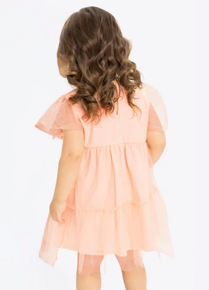 Rovi Kids - Vestido Verão Menina com Tule Rosa - ROVI KIDS
