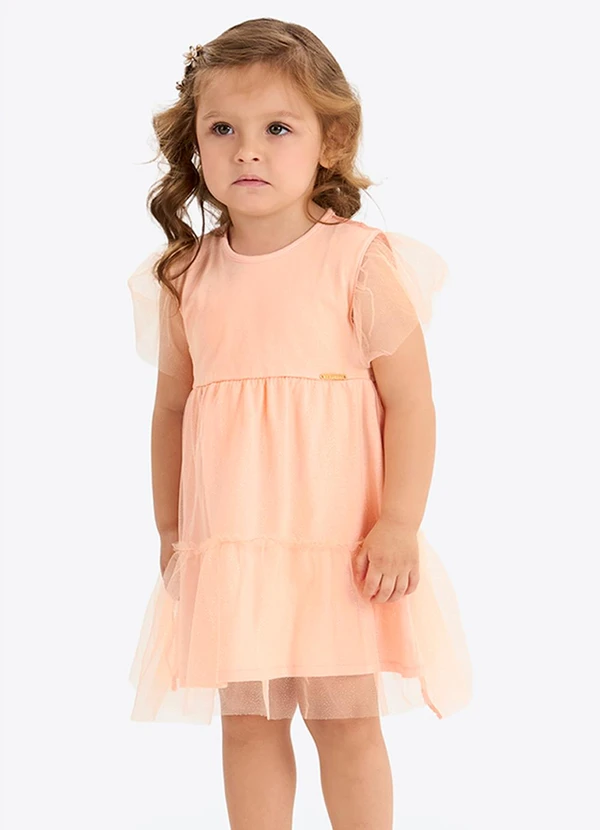 Rovi Kids - Vestido Verão Menina com Tule Rosa