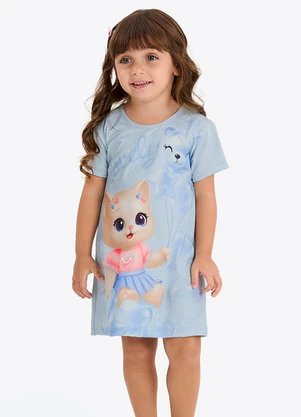 Rovi Kids - Vestido Verão Menina Curto Azul - ROVI KIDS