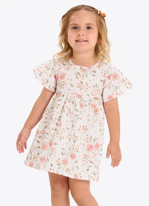 Rovi Kids - Vestido Verão Menina Curto Bege - ROVI KIDS