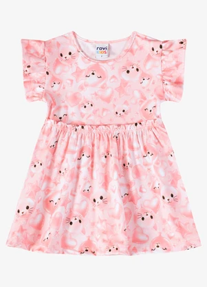 Rovi Kids - Vestido Verão Menina Curto Rosa - ROVI KIDS