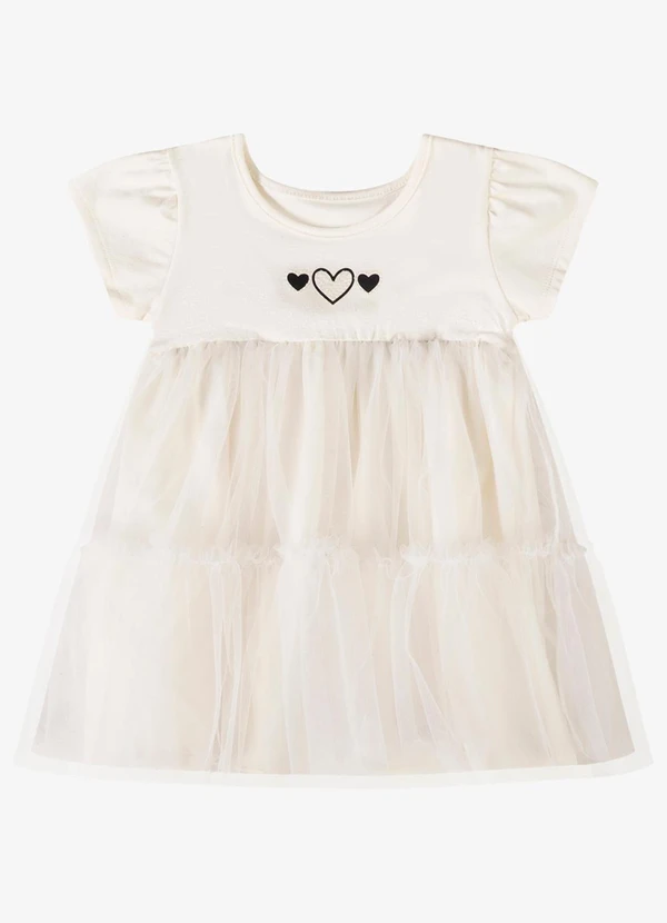 Rovi Kids - Vestido Verão Menina Estampa com Strass Bege