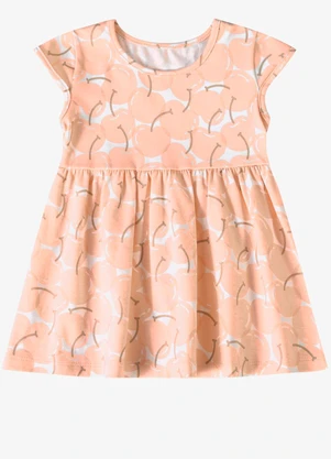 Rovi Kids - Vestido Verão Menina Estampa Rotativa Bege - ROVI KIDS
