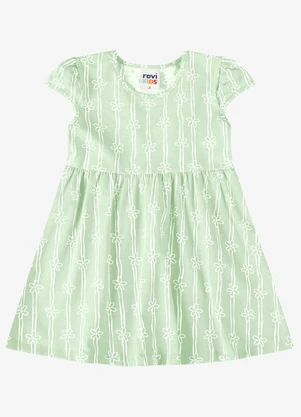 Rovi Kids - Vestido Verão Menina Estampa Rotativa Verde - ROVI KIDS