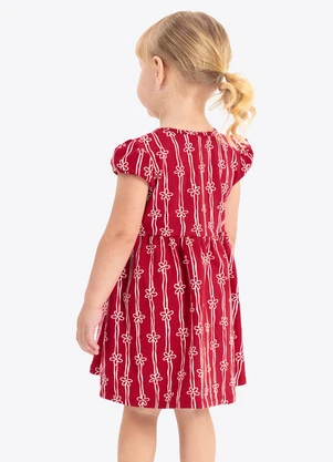 Rovi Kids - Vestido Verão Menina Estampa Rotativa Vermelho - ROVI KIDS
