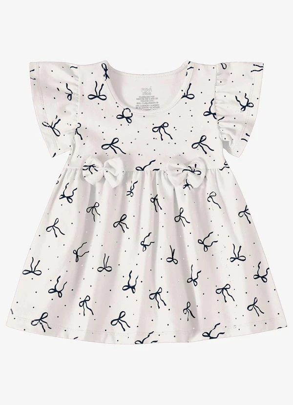 Rovi Kids - Vestido Verão Menina Laço Decorativo Bege