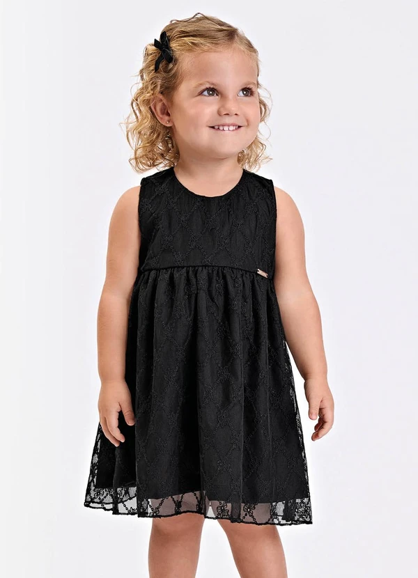 Trick Nick - Vestido Verão Menina Midi com Forro Preto