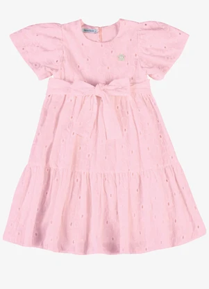 Trick Nick - Vestido Verão Menina Midi com Lacinho Rosa - TRICK NICK