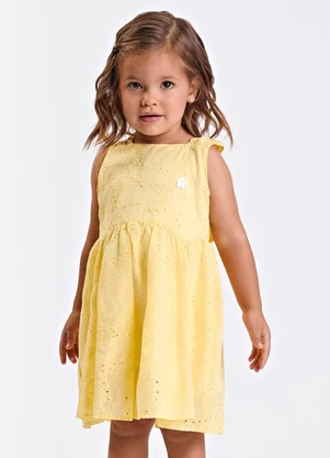 Trick Nick - Vestido Verão Menina Midi com Plaquinha Amarelo - TRICK NICK