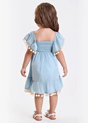 Trick Nick - Vestido Verão Menina Midi com Plaquinha Azul - TRICK NICK