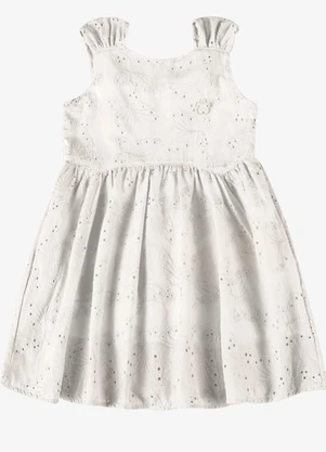 Trick Nick - Vestido Verão Menina Midi com Plaquinha Bege - TRICK NICK