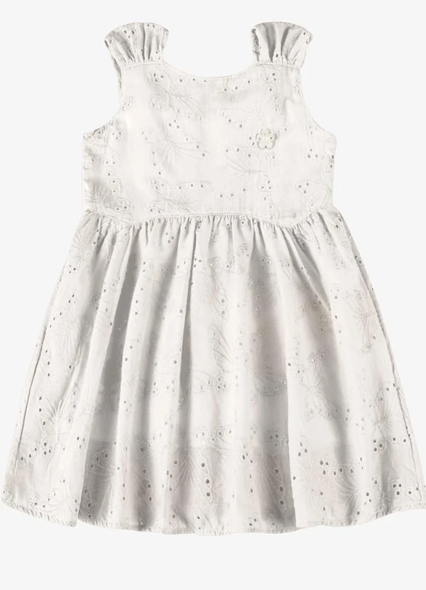 Trick Nick - Vestido Verão Menina Midi com Plaquinha Bege