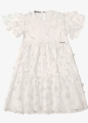 Trick Nick - Vestido Verão Menina Midi com Plaquinha Bege - TRICK NICK