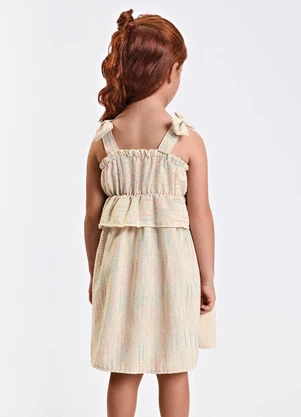 Trick Nick - Vestido Verão Menina Midi com Plaquinha Bege - TRICK NICK