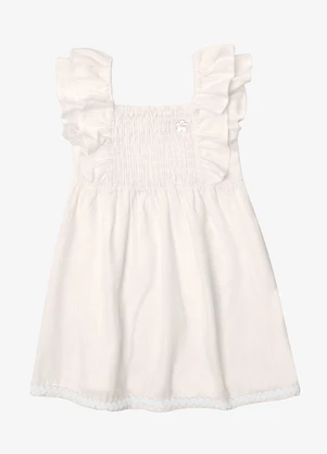Trick Nick - Vestido Verão Menina Midi com Plaquinha Bege - TRICK NICK