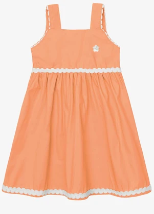 Trick Nick - Vestido Verão Menina Midi com Plaquinha Laranja - TRICK NICK