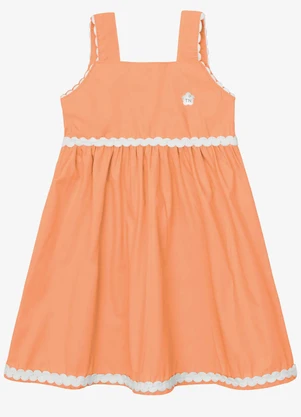 Trick Nick - Vestido Verão Menina Midi com Plaquinha Laranja - TRICK NICK