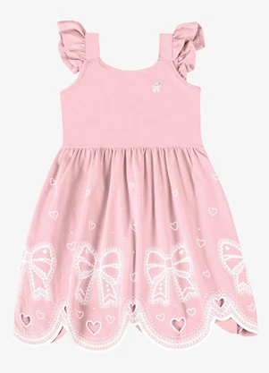 Trick Nick - Vestido Verão Menina Midi com Plaquinha Rosa - TRICK NICK