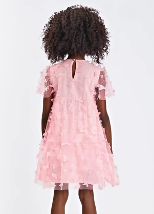 Trick Nick - Vestido Verão Menina Midi com Plaquinha Rosa - TRICK NICK
