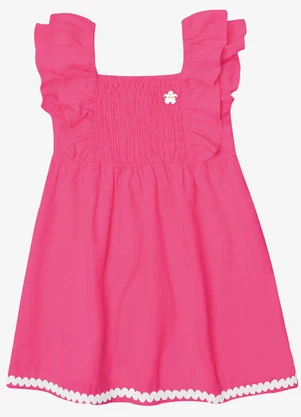 Trick Nick - Vestido Verão Menina Midi com Plaquinha Rosa - TRICK NICK