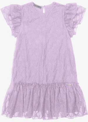 Trick Nick - Vestido Verão Menina Midi com Plaquinha Roxo - TRICK NICK
