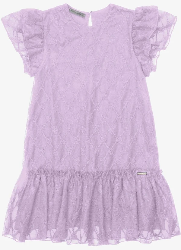 Trick Nick - Vestido Verão Menina Midi com Plaquinha Roxo