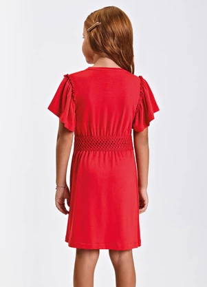 Trick Nick - Vestido Verão Menina Midi com Plaquinha Vermelho - TRICK NICK