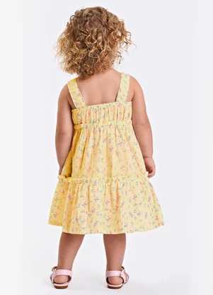 Trick Nick - Vestido Verão Menina Midi Estampado Amarelo - TRICK NICK