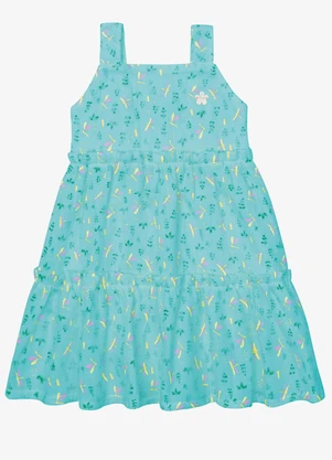 Trick Nick - Vestido Verão Menina Midi Estampado Azul - TRICK NICK