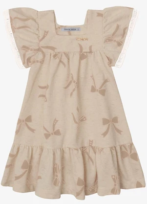 Trick Nick - Vestido Verão Menina Midi Estampado Bege - TRICK NICK