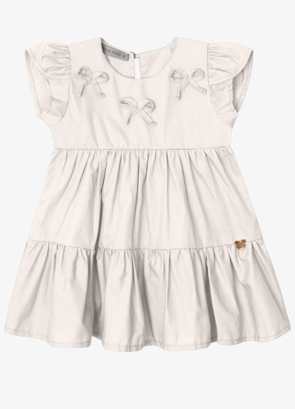 Trick Nick - Vestido Verão Menina Midi Manga Tulipa Bege