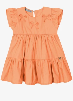 Trick Nick - Vestido Verão Menina Midi Manga Tulipa Laranja - TRICK NICK