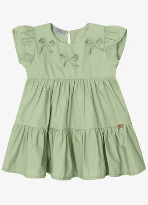 Trick Nick - Vestido Verão Menina Midi Manga Tulipa Verde - TRICK NICK