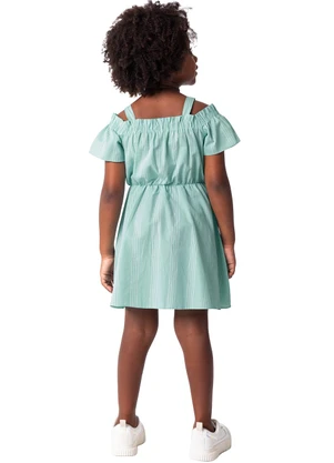 Malwee Kids - Vestido Verde Água Evasê Curto Menina - MALWEE KIDS