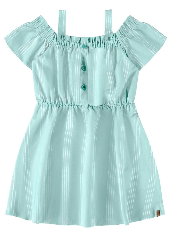Malwee Kids - Vestido Verde Água Evasê Curto Menina 3