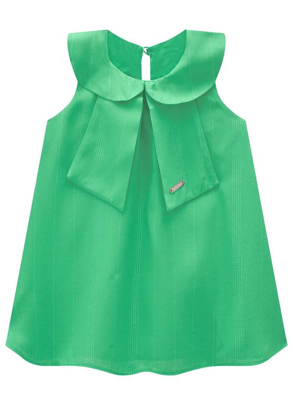 Carinhoso - Vestido Verde Água Evasê em Lurex