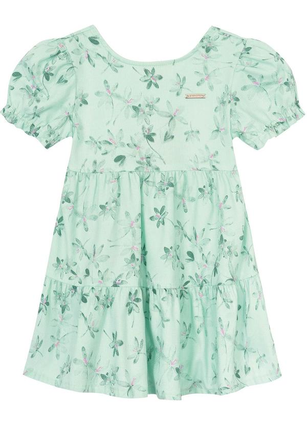 Carinhoso - Vestido Verde Água Godê Floral Menina 3
