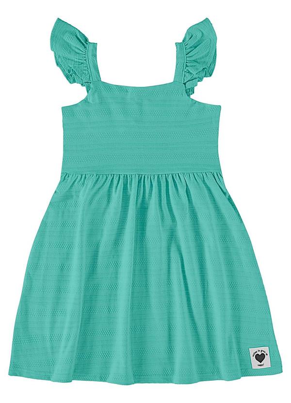 Malwee Kids - Vestido Verde Água Rodado em Malha Trabalhada 2