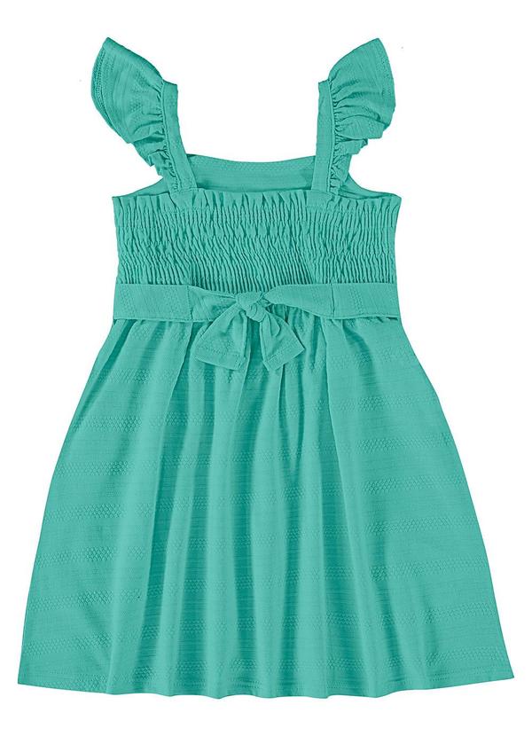 Malwee Kids - Vestido Verde Água Rodado em Malha Trabalhada 3