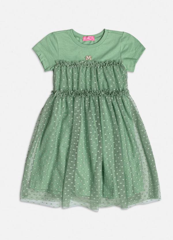 Momi - Vestido Verde com Saia de Tule Poá Verde 1