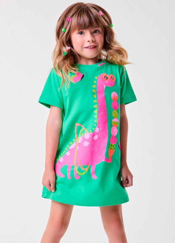 Bimbi - Vestido Verde da Dinossauro Verde