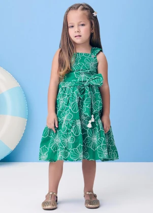 Momi - Vestido Verde de Laise com Bordado - MOMI