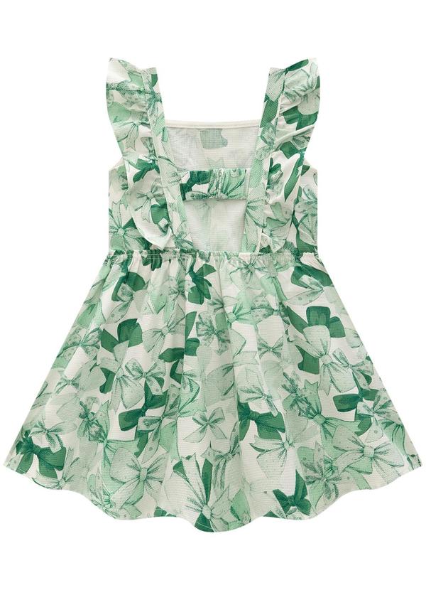 Carinhoso - Vestido Verde Godê Laços Maquinetado 2