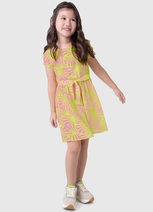 Malwee Kids - Vestido Verde Limão Rodado Sol - MALWEE KIDS