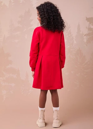 Momi - Vestido Vermelho de Urso com Laço 3d Vermelho - MOMI