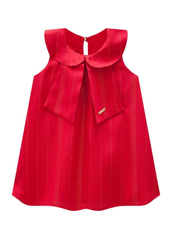 Carinhoso - Vestido Vermelho Evasê em Lurex