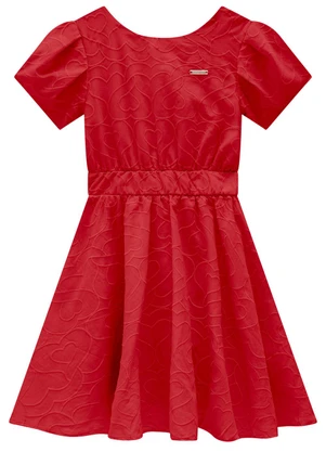 Carinhoso - Vestido Vermelho Godê Bordado - CARINHOSO