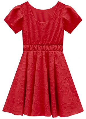Carinhoso - Vestido Vermelho Godê Bordado - CARINHOSO