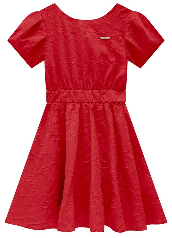 Carinhoso - Vestido Vermelho Godê Bordado