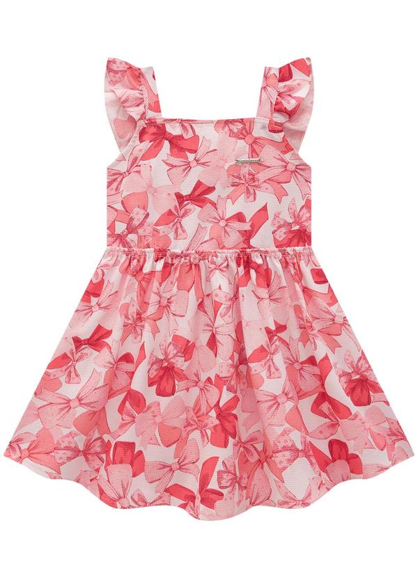 Carinhoso - Vestido Vermelho Godê Laços Maquinetado